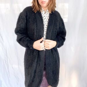 Vintage Angora Blend Open Front Jacket